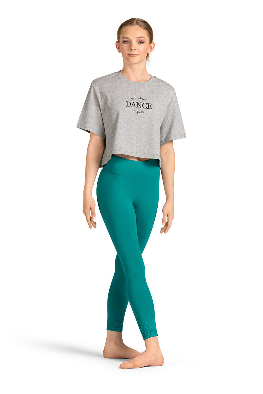 Mirella 'Dance' Crop Tee, Snow Marle M30009L