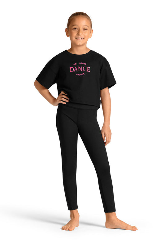 Mirella 'Dance' Crop Tee, Black M30013C