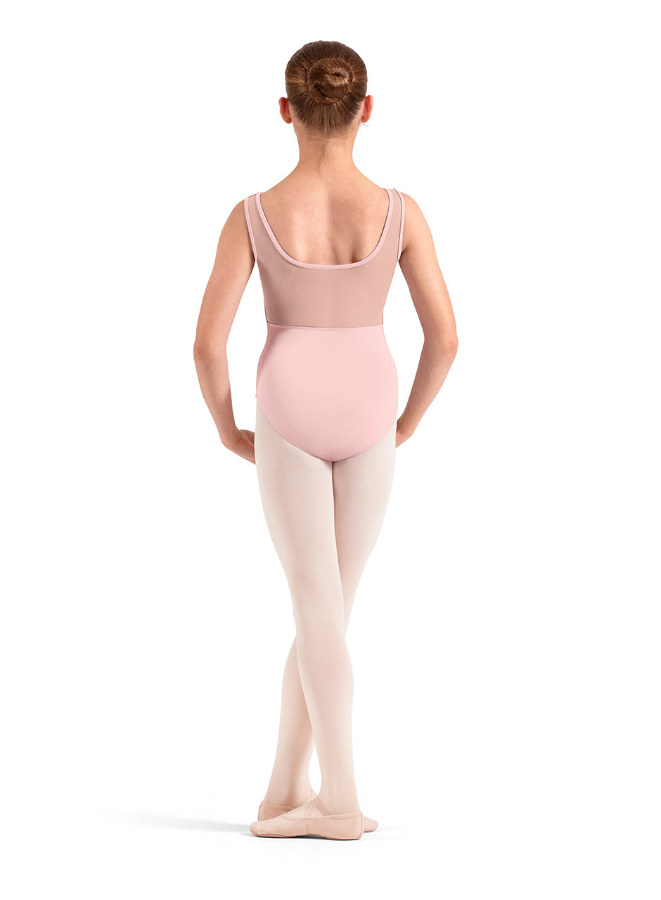Mirella Embroidered Tank Leotard, Pink M50012C