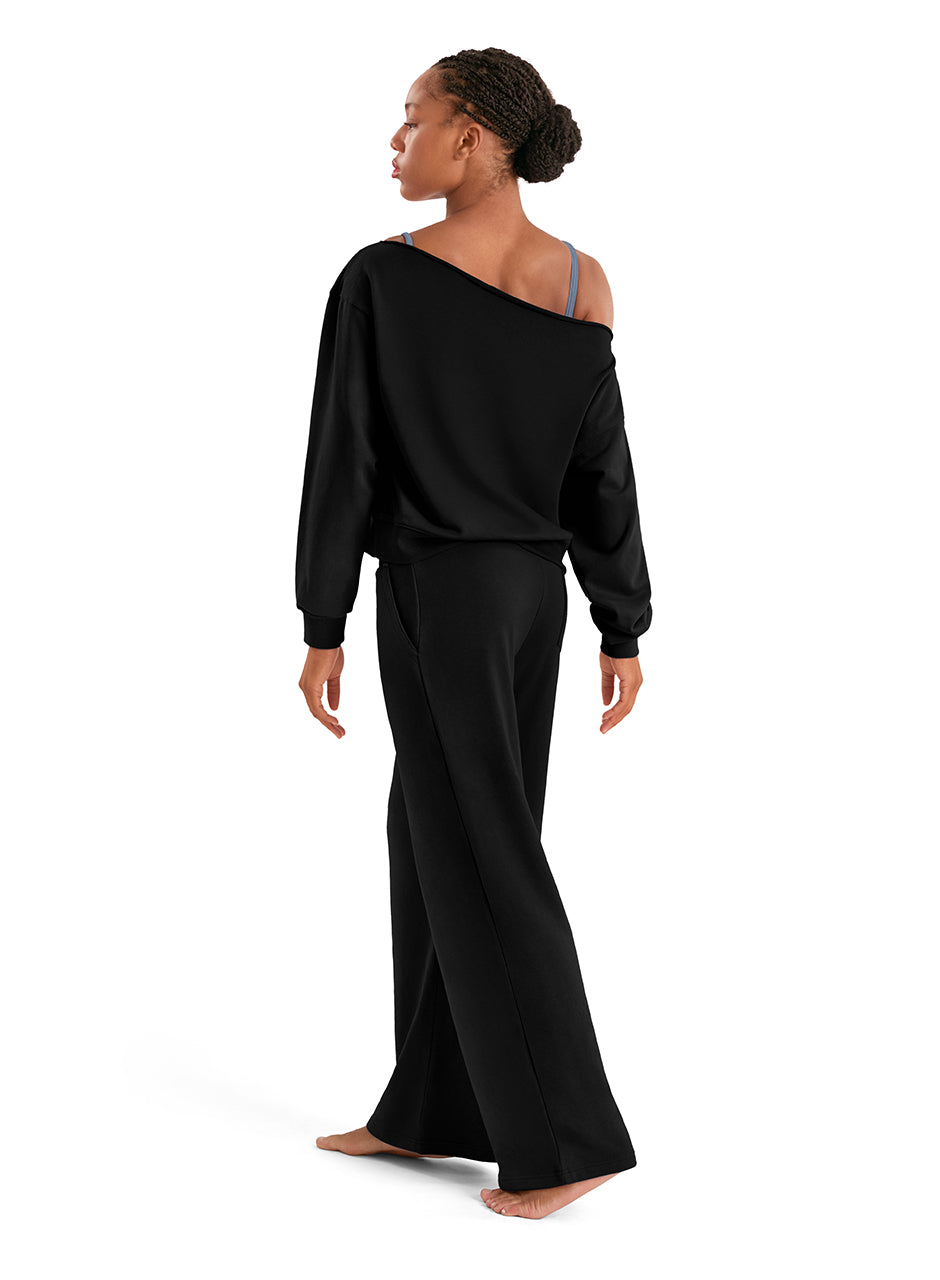 Mirella Wide Leg Sweatpant, Black M80007L