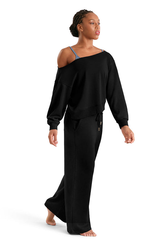 Mirella Wide Leg Sweatpant, Black M80007L