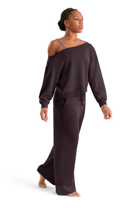 Mirella Wide Leg Sweatpant, Merlot M80007L