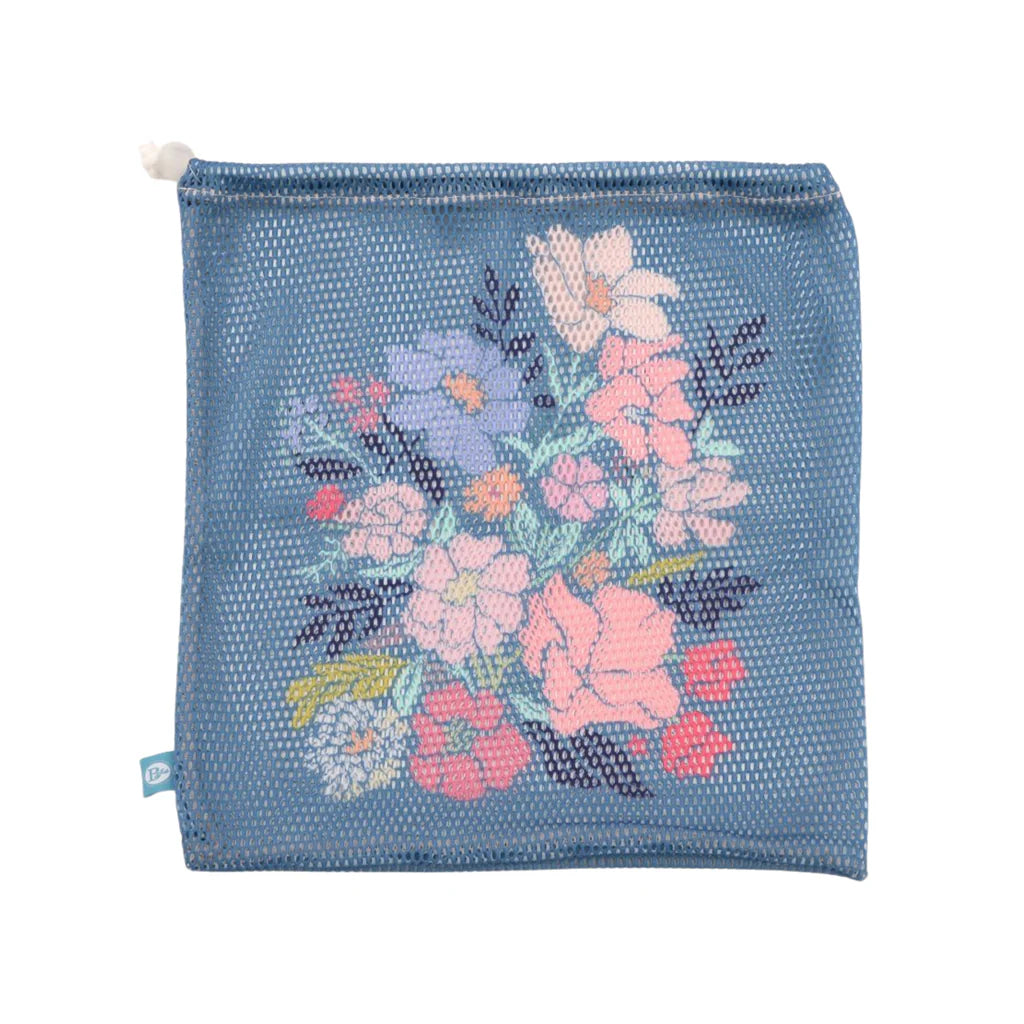 B Plus Printworks Printed Mesh Bag, Dark Teal 880PAT09