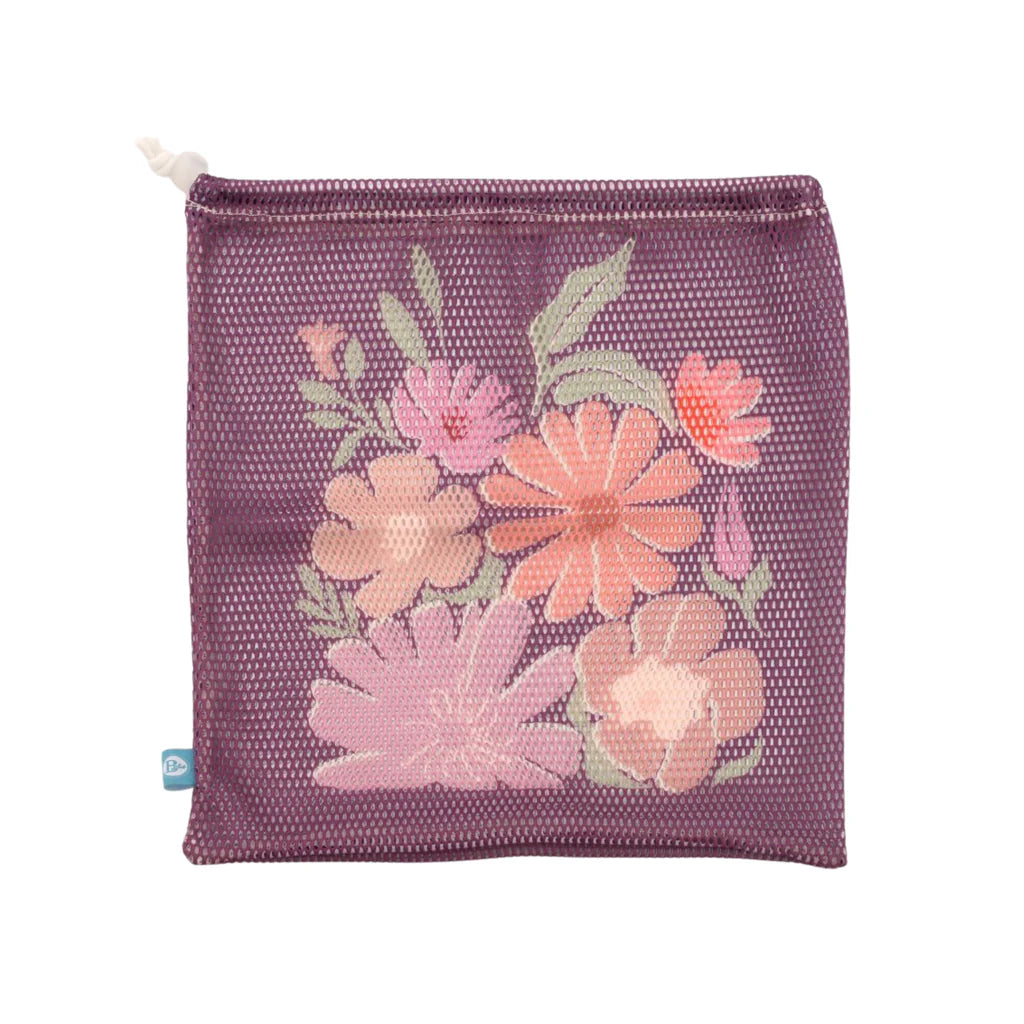 B Plus Printworks Printed Mesh Bag, Eggplant 880PAT07