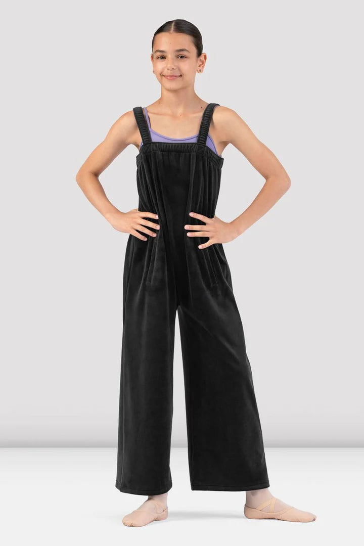 Bloch Kids Susan Velvet Jumpsuit, Black CU12006