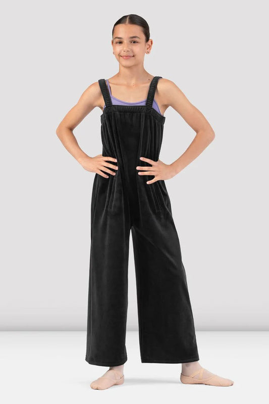 Bloch Kids Susan Velvet Jumpsuit, Black CU12006