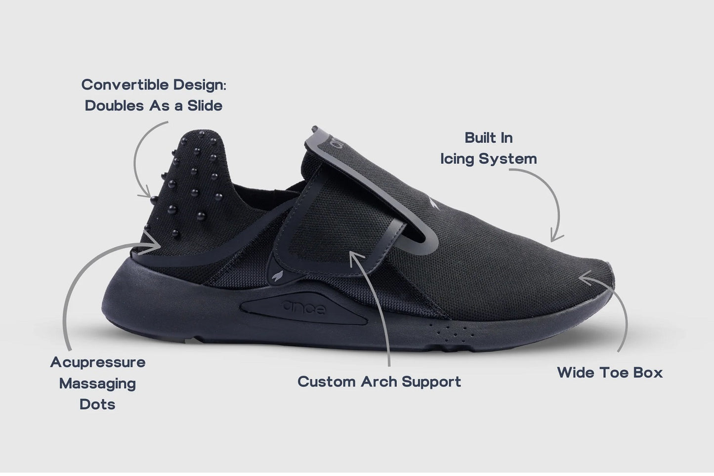 Ance Recovery Sneakers, Oslo Black