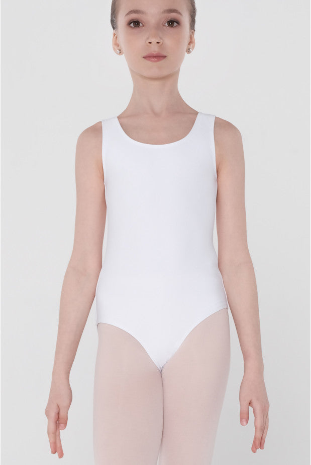 Wear Moi Cabriole Tank Leotard, White CABC