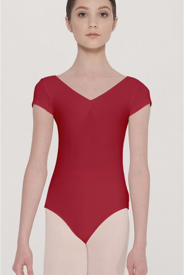 Wear Moi Candide Cap Sleeve Leotard, Red CANC