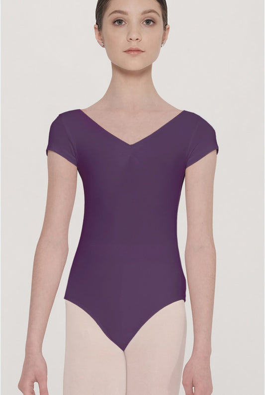 Wear Moi Candide Cap Sleeve Leotard, Prune CANC