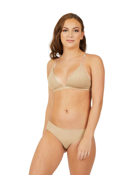Capezio Deep Neck Clear Back Bra, 3777W