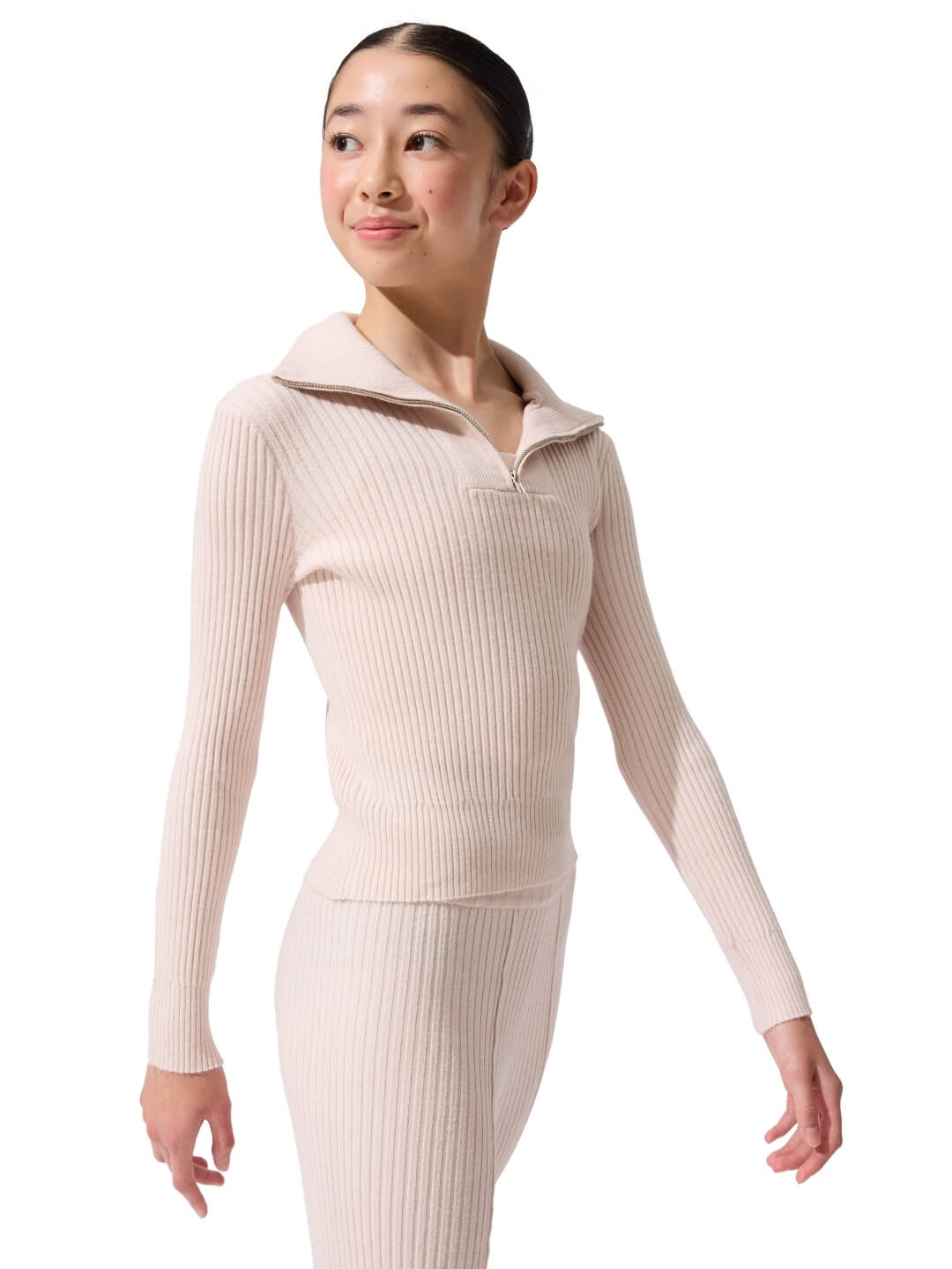 Capezio Mise-En-Scene Lynch Quarter Zip, Crystal Gray CK11015W