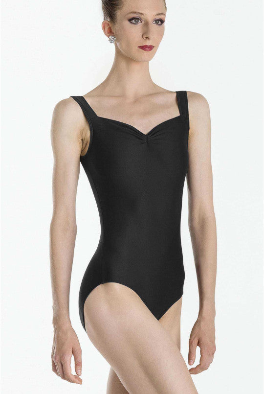 Wear Moi Faustine Pinch Front Tank Leotard, Black FAU