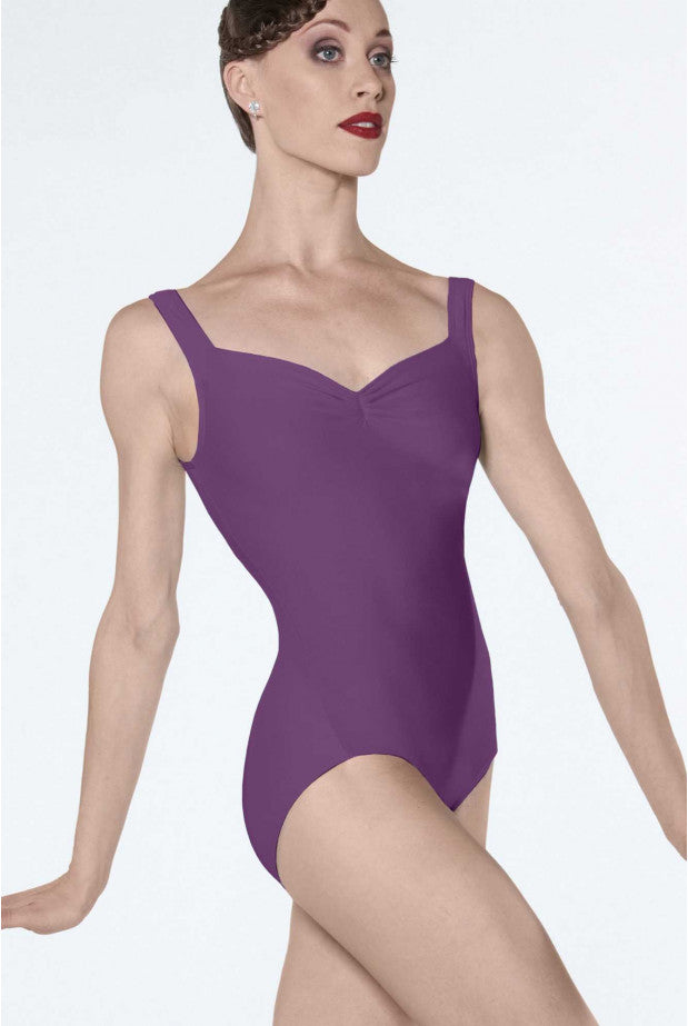 Wear Moi Faustine Pinch Front Tank Leotard, Prune FAU