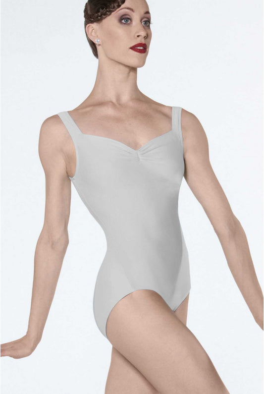 Wear Moi Faustine Pinch Front Tank Leotard, Light Grey FAU