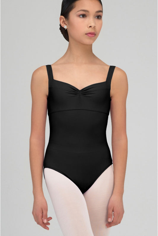 Wear Moi Galate Pinch Front Tank Leotard, Black GALC