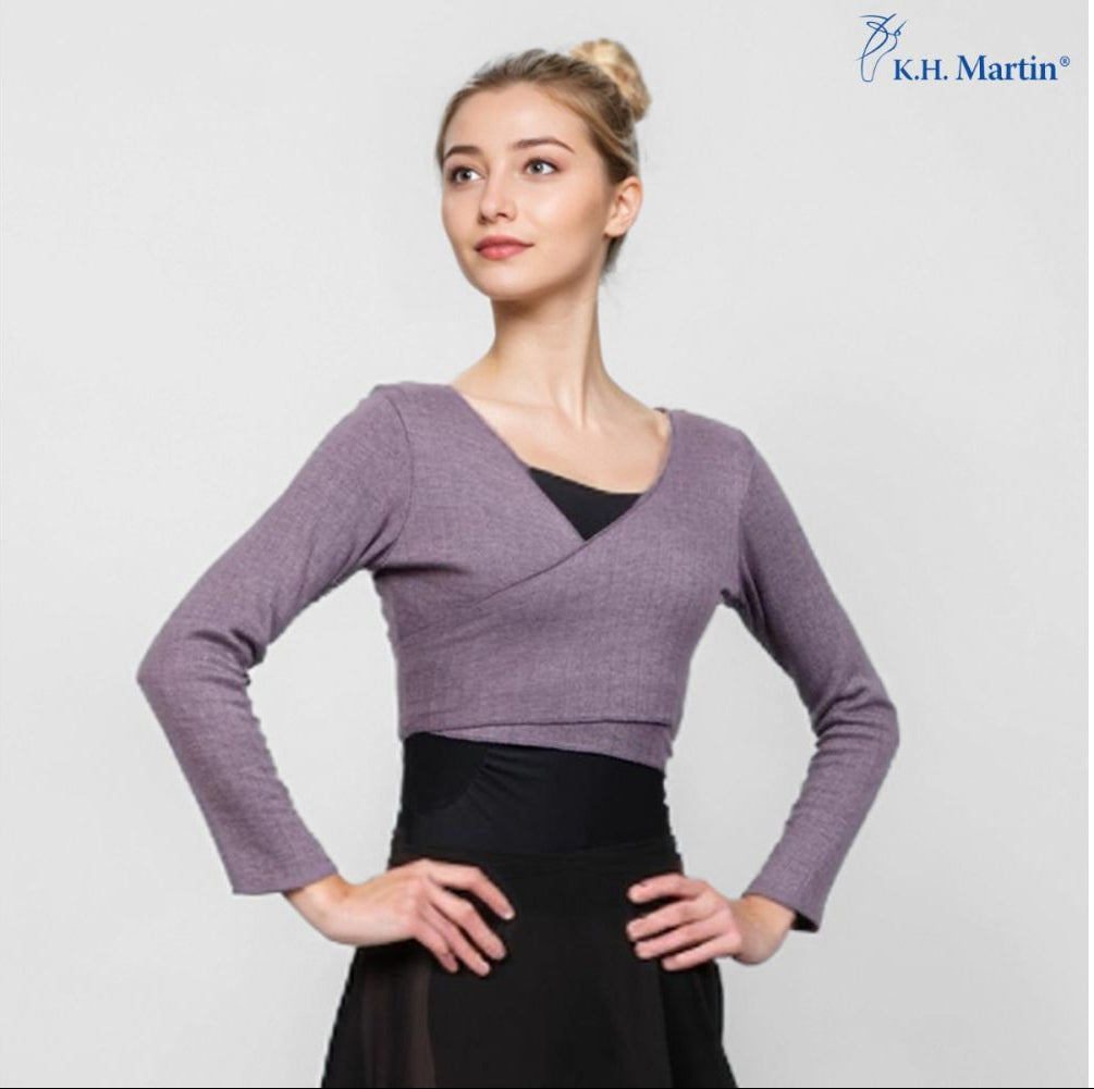 Sansha Cropped Cardigan, Grape KH4003P