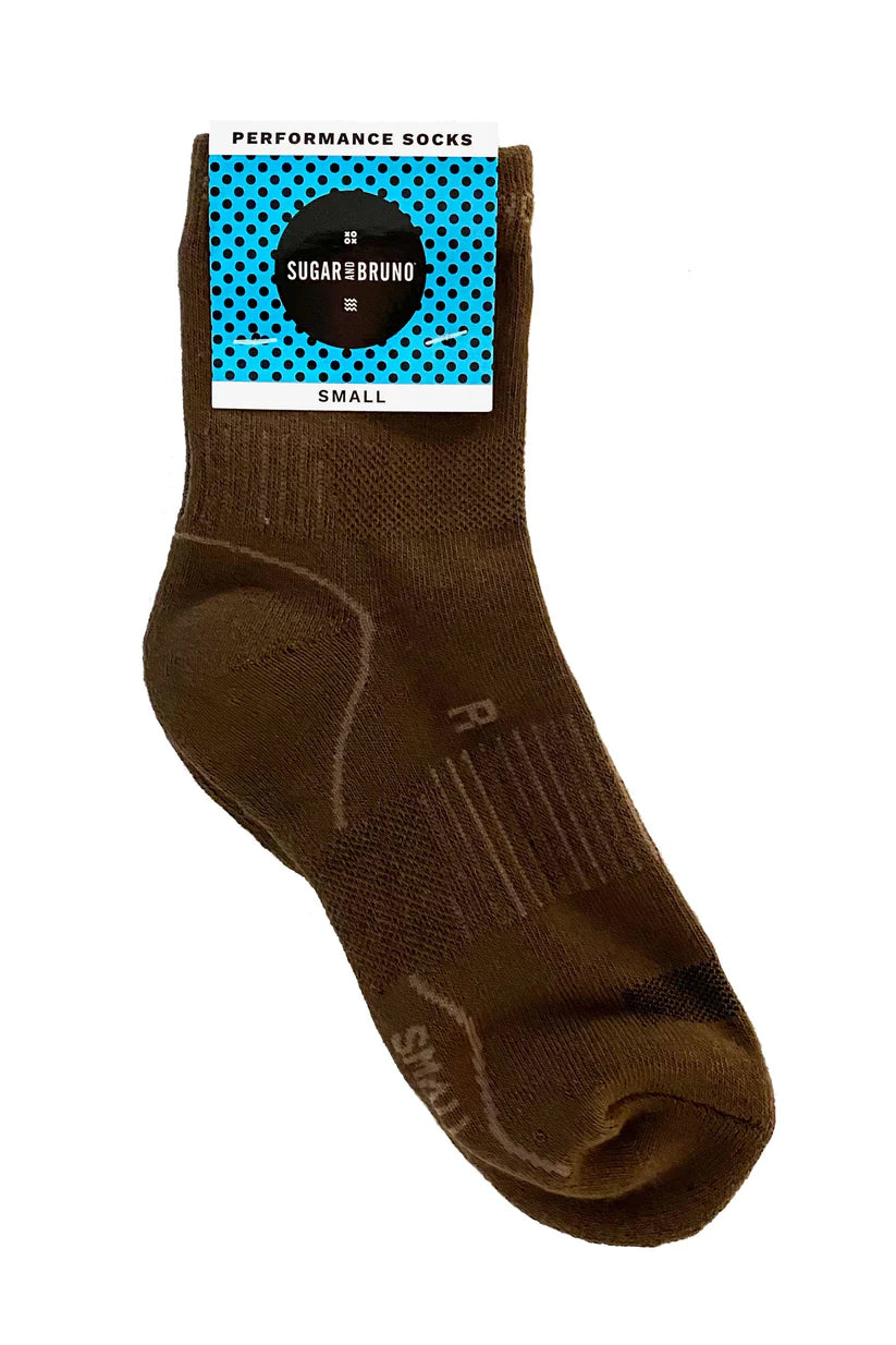 Sugar and Bruno Performance Socks, Mocha D9983