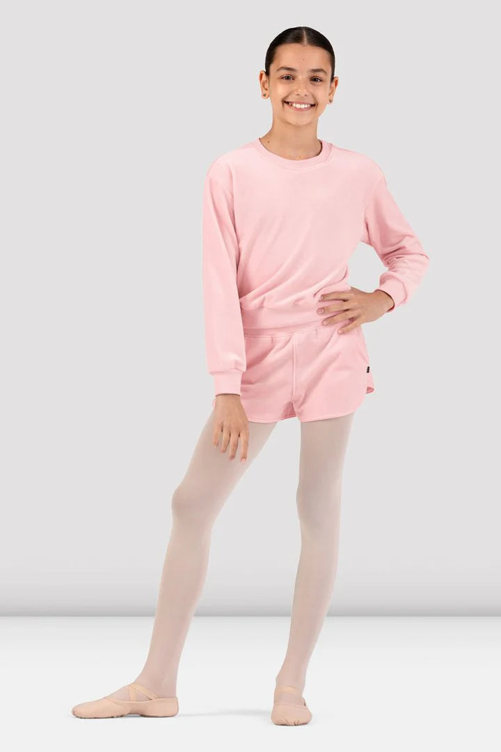 Bloch Kids Lily Velvet Crew Neck Jumper, Candy Pink CZ30016