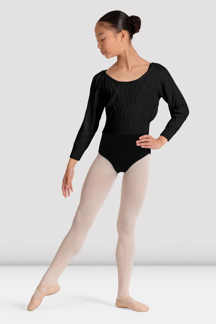 Bloch Kids Aquilo V Neck Sweater, Black CZ30010